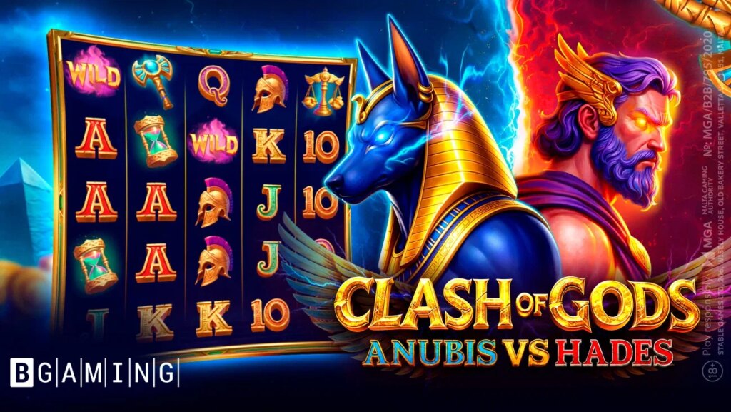 BGaming lance une nouvelle machine à sous à haute volatilité Clash of Gods: Anubis vs Hades avec fonction de duel | BGaming lance une nouvelle machine a sous a haute volatilite