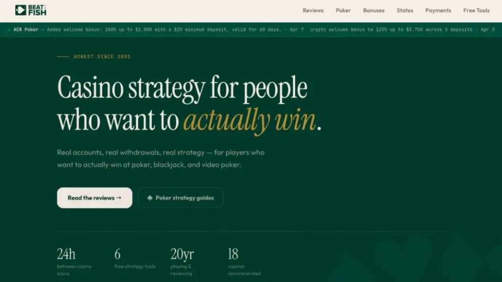 Beat the Fish lance le tout premier système automatisé de suivi des bonus de casino aux États-Unis | Beat the Fish lance le tout premier systeme automatise de