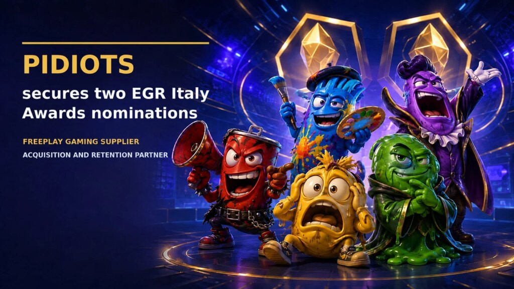 Pidiots obtient deux nominations aux EGR Italy Awards pour le jeu gratuit, l'acquisition et la rétention | Pidiots obtient deux nominations aux EGR Italy Awards pour le