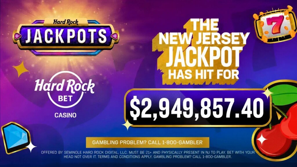 Un joueur du New Jersey remporte le jackpot record de 2,95 millions de dollars du Hard Rock Bet Casino | Un joueur du New Jersey remporte le jackpot record de